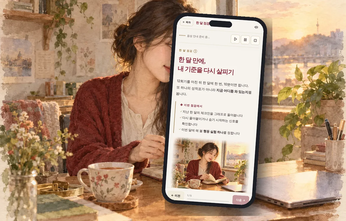 한 달 점검 화면
