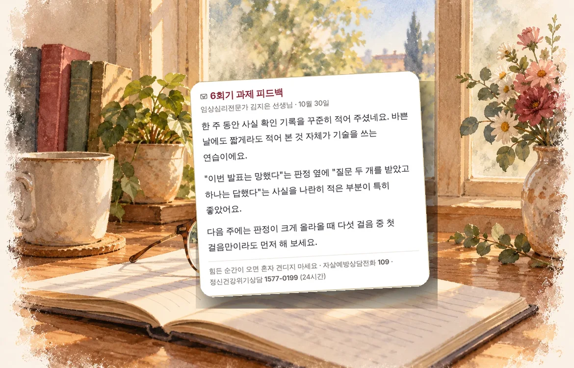 전문가 과제 피드백 화면